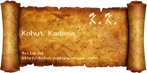 Kohut Kadosa névjegykártya